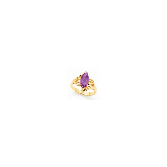 Goldia Rings 14k Yellow Gold 12x6mm Marquise Amethyst ring