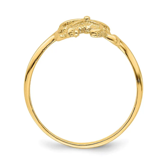 Goldia Rings 14K Yellow Gold 2D Polished Textured Starfish Ring