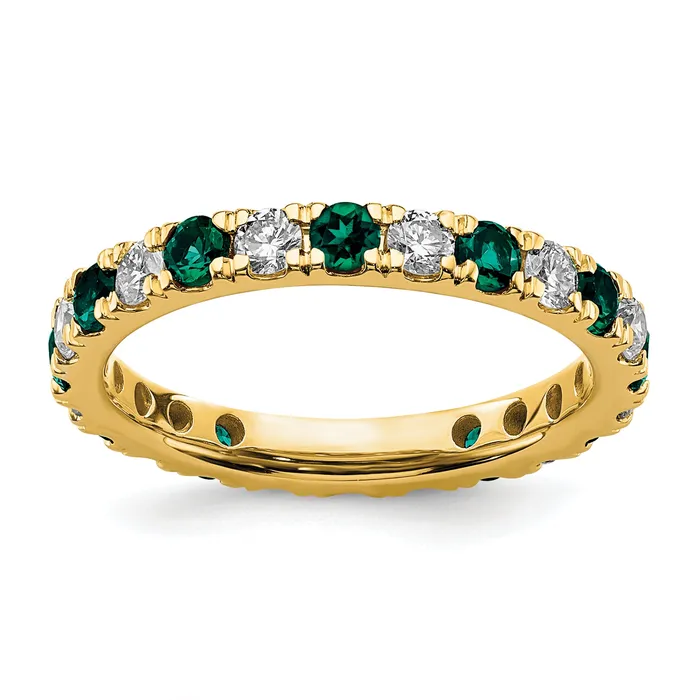 Goldia Rings 14k Yellow Gold 34 Ct Lab Grown Diamond VSSI G and Lab Created Alexandrite Eternity Band Ring Goldia Rings 14k Yellow Gold 34 Ct Lab Grown Diamond VSSI G and Lab Created Alexandrite Eternity Band Ring