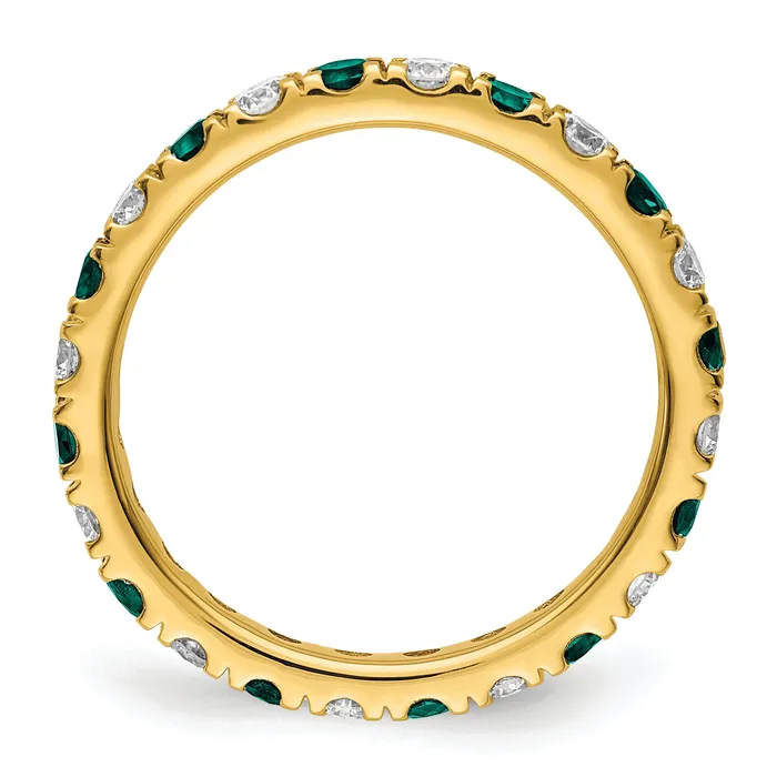 Goldia Rings 14k Yellow Gold 34 Ct Lab Grown Diamond VSSI G and Lab Created Alexandrite Eternity Band Ring