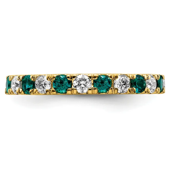 Goldia Rings 14k Yellow Gold 34 Ct Lab Grown Diamond VSSI G and Lab Created Alexandrite Eternity Band Ring