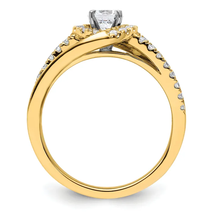 Goldia Rings 14k Yellow Gold 34 Ct Lab Grown Diamond VSSI G Round Engagement Ring