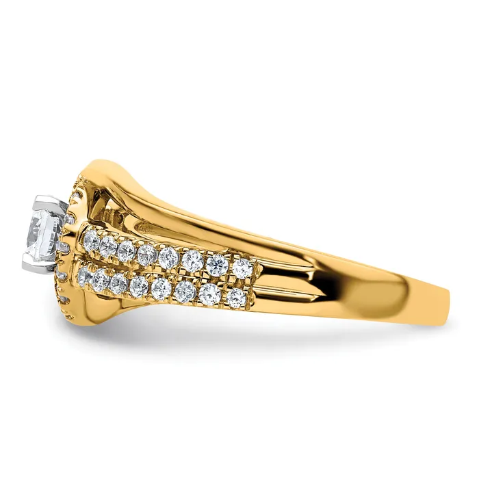 Goldia Rings 14k Yellow Gold 34 Ct Lab Grown Diamond VSSI G Round Engagement Ring