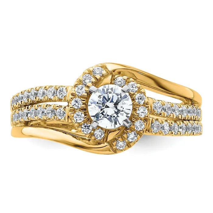 Goldia Rings 14k Yellow Gold 34 Ct Lab Grown Diamond VSSI G Round Engagement Ring