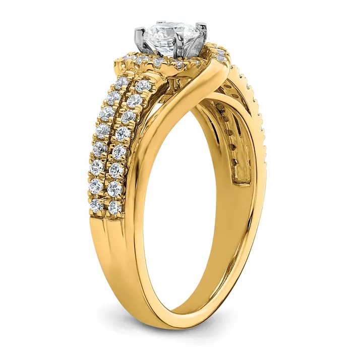Goldia Rings 14k Yellow Gold 34 Ct Lab Grown Diamond VSSI G Round Engagement Ring