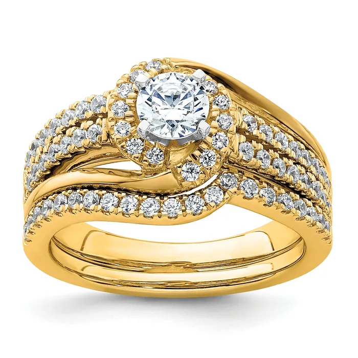 Goldia Rings 14k Yellow Gold 34 Ct Lab Grown Diamond VSSI G Round Engagement Ring