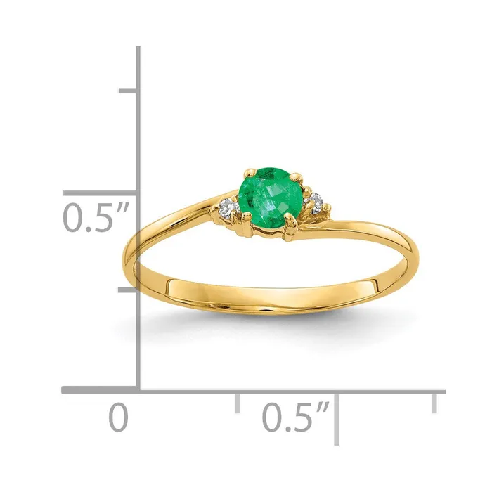 Goldia Rings 14k Yellow Gold 4mm Emerald AA Diamond ring