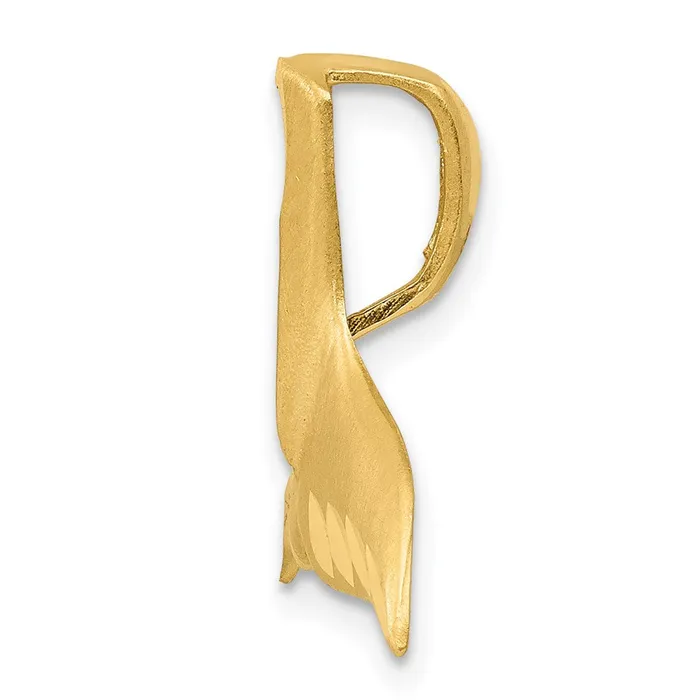 Goldia Rings 14k Yellow Gold Diamondcut Whale Tail Slide