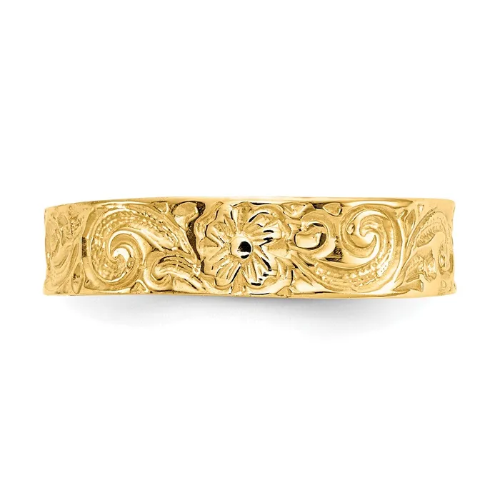 Goldia Rings 14k Yellow Gold FlowerScroll Toe Ring