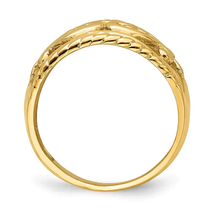 Goldia Rings 14K Yellow Gold Polished CutOut Heart Design Band