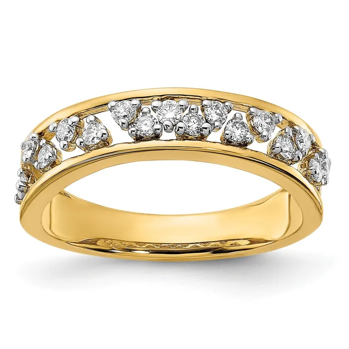 Goldia Rings 14K Yellow Gold Polished Real Diamond Band