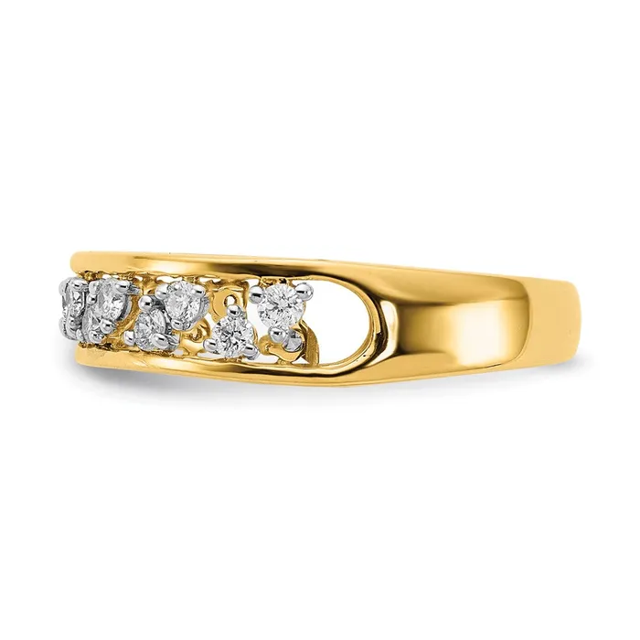 Goldia Rings 14K Yellow Gold Polished Real Diamond Band