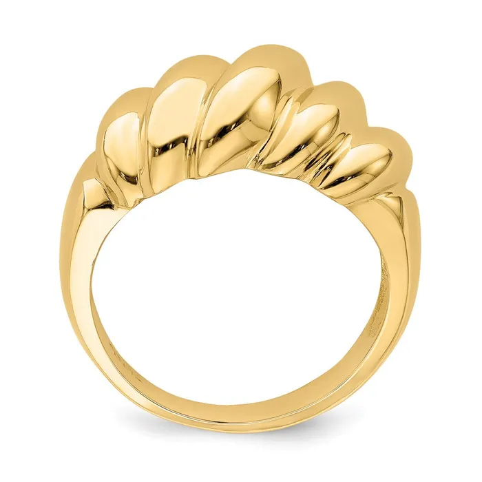Goldia Rings 14K Yellow Gold Polished Slanted Shrimp Dome Ring