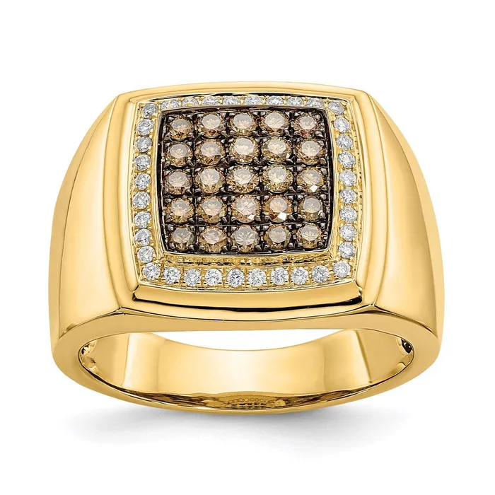 Goldia Rings 14K Yellow Gold u0026 Brown Real Diamond Ring