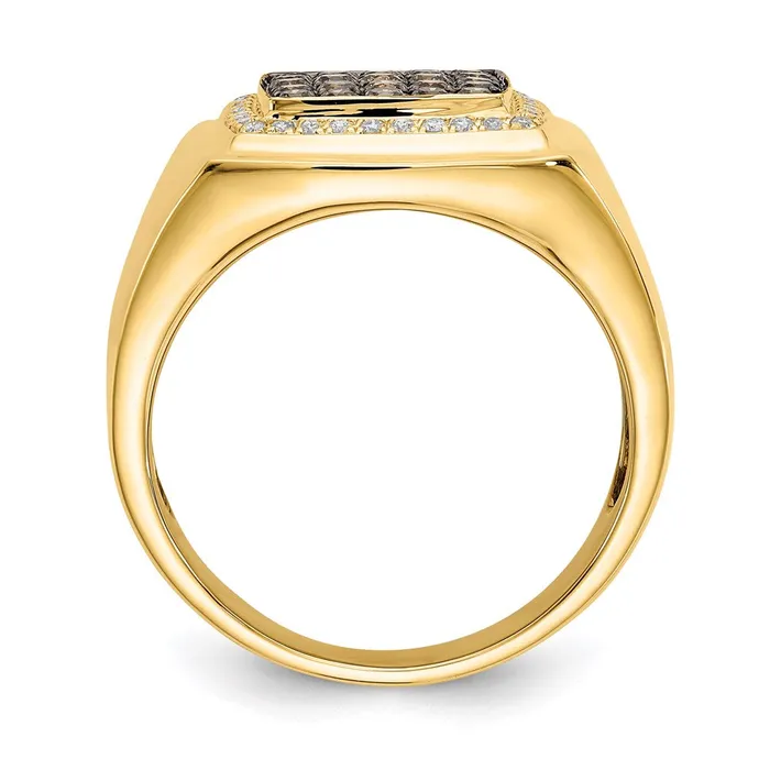 Goldia Rings 14K Yellow Gold u0026 Brown Real Diamond Ring