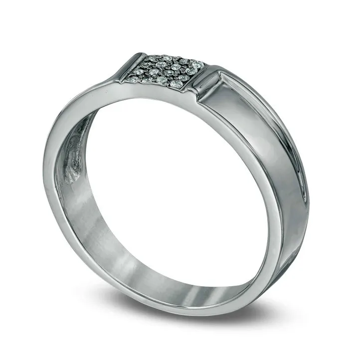 Goldia Rings Mens 010 CT TW Natural Diamond Wedding Band in Sterling Silver Goldia Rings Mens 010 CT TW Natural Diamond Wedding Band in Sterling Silver