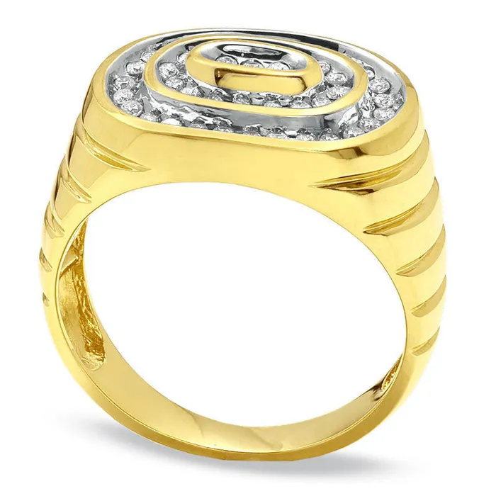 Goldia Rings Mens 050 CT TW Natural Diamond Oval Ring in Solid 14K Gold Goldia Rings Mens 050 CT TW Natural Diamond Oval Ring in Solid 14K Gold