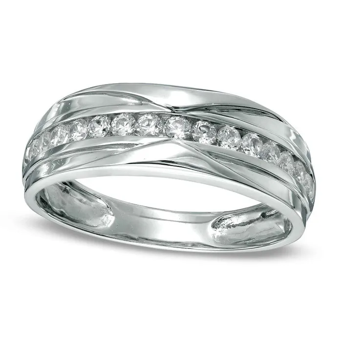 Goldia Rings Mens 050 CT TW Natural Diamond Wedding Band in Solid 10K White Gold Goldia Rings Mens 050 CT TW Natural Diamond Wedding Band in Solid 10K White Gold