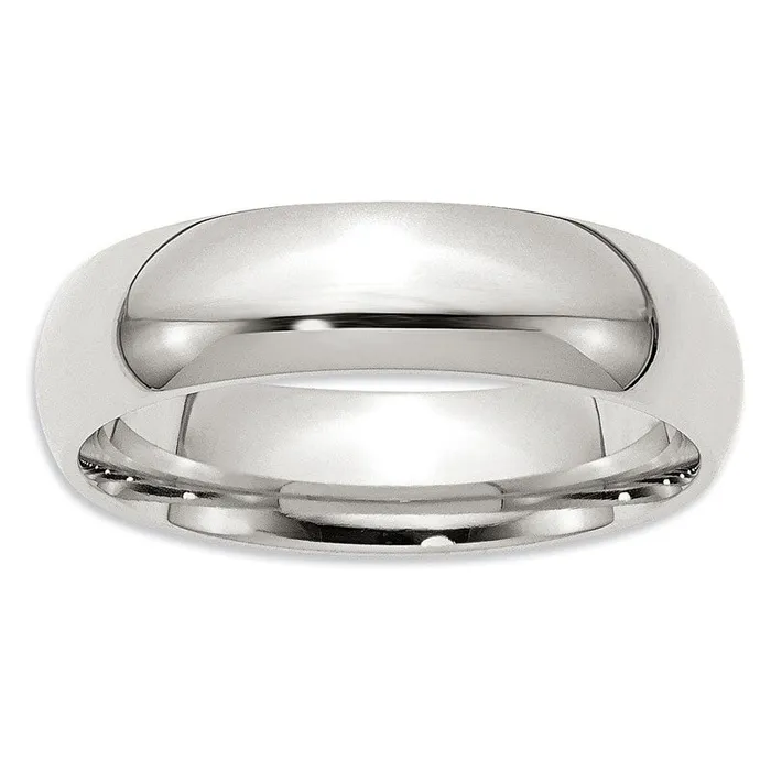 Goldia Rings Mens 60mm Comfort Fit Wedding Band in Sterling Silver
