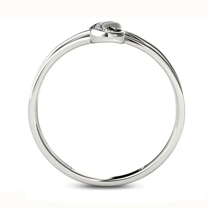 Goldia Rings Natural Diamond Accent Infinity Split Shank Ring in Solid 10K White Gold Goldia Rings Natural Diamond Accent Infinity Split Shank Ring in Solid 10K White Gold