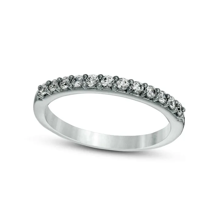 Goldia Rings Previously Owned 033 CT TW Colorless Natural Diamond Wedding Band in Solid 18K White Gold
