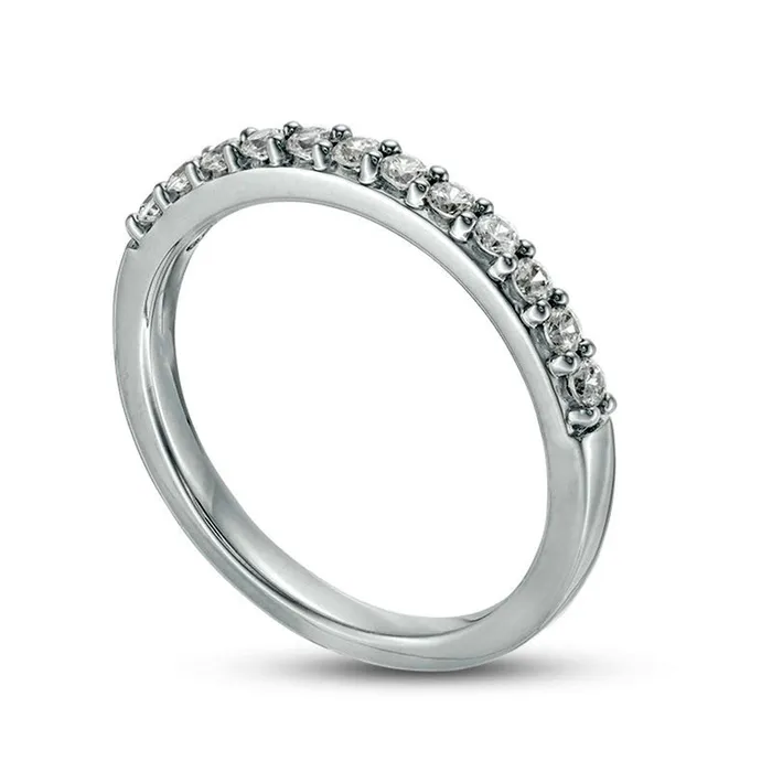 Goldia Rings Previously Owned 033 CT TW Colorless Natural Diamond Wedding Band in Solid 18K White Gold Goldia Rings Previously Owned 033 CT TW Colorless Natural Diamond Wedding Band in Solid 18K White Gold