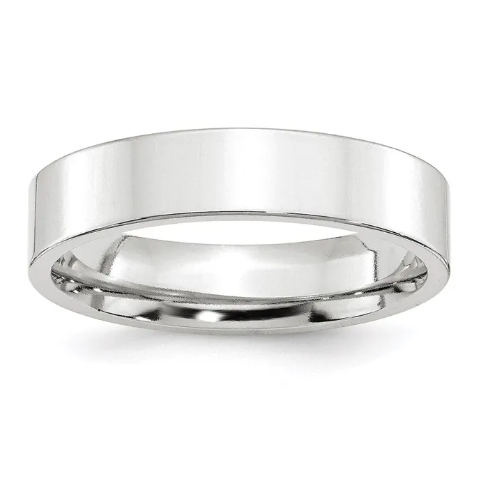 Goldia Rings Solid 10K White Gold 5mm Standard Flat Comfort Fit MensWomens Wedding Band Ring Size 5