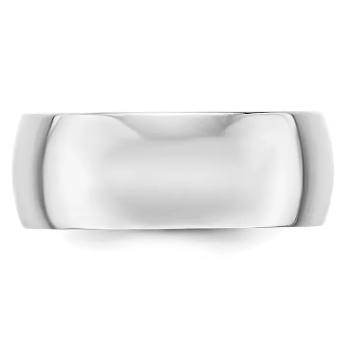 Goldia Rings Solid 10K White Gold 8mm Light Weight Half Round MensWomens Wedding Band Ring Size 10 Goldia Rings Solid 10K White Gold 8mm Light Weight Half Round MensWomens Wedding Band Ring Size 10