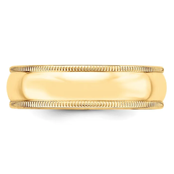 Goldia Rings Solid 10K Yellow Gold 6mm Light Weight Milgrain Half Round MensWomens Wedding Band Ring Size 125 Goldia Rings Solid 10K Yellow Gold 6mm Light Weight Milgrain Half Round MensWomens Wedding Band Ring Size 125
