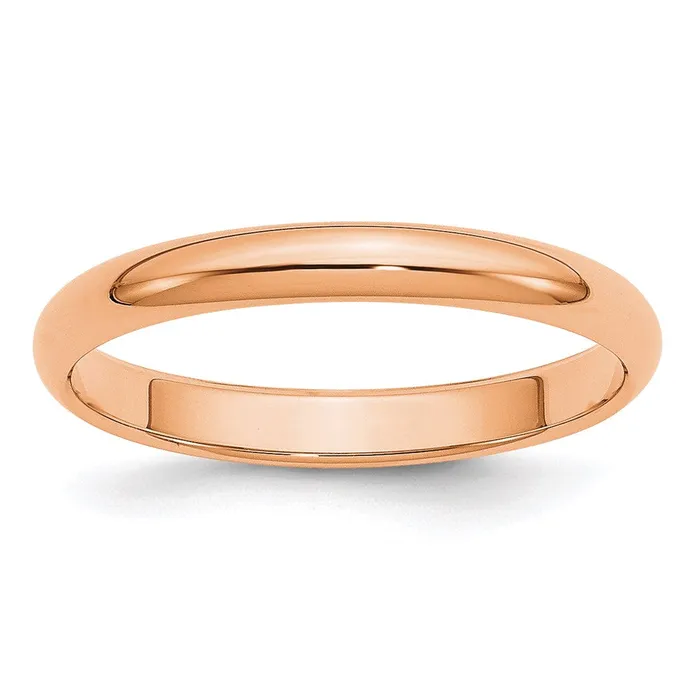 Goldia Rings Solid 10K Yellow Gold Rose Gold 3mm HalfRound Wedding MensWomens Wedding Band Ring Size 95