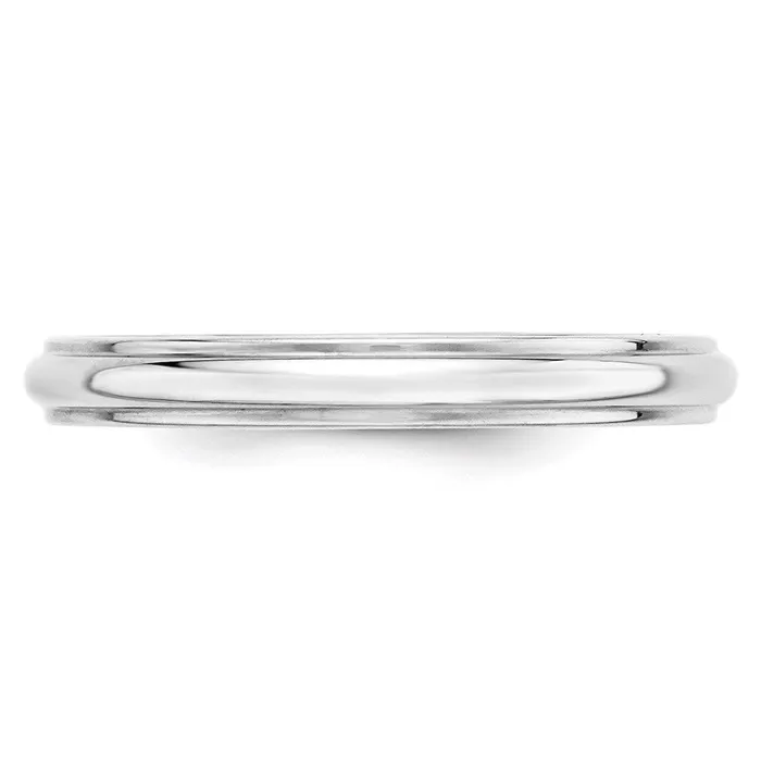 Goldia Rings Solid 14K White Gold 3mm Half Round with Edge MensWomens Wedding Band Ring Size 95 Goldia Rings Solid 14K White Gold 3mm Half Round with Edge MensWomens Wedding Band Ring Size 95