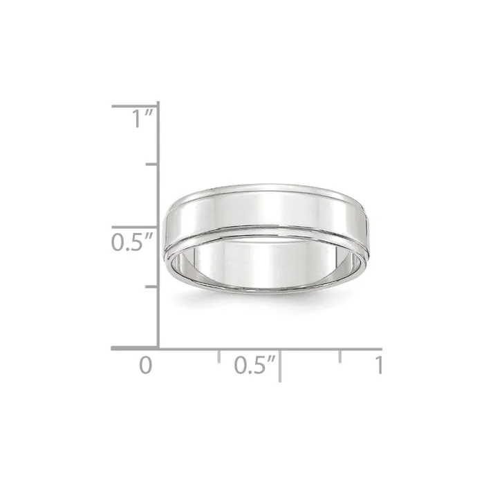 Goldia Rings Solid 14K White Gold 6mm Flat with Step Edge MensWomens Wedding Band Ring Size 75 Goldia Rings Solid 14K White Gold 6mm Flat with Step Edge MensWomens Wedding Band Ring Size 75