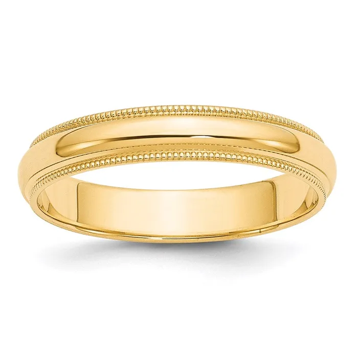 Goldia Rings Solid 14K Yellow Gold 4mm Milgrain HalfRound Wedding MensWomens Wedding Band Ring Size 55 Goldia Rings Solid 14K Yellow Gold 4mm Milgrain HalfRound Wedding MensWomens Wedding Band Ring Size 55