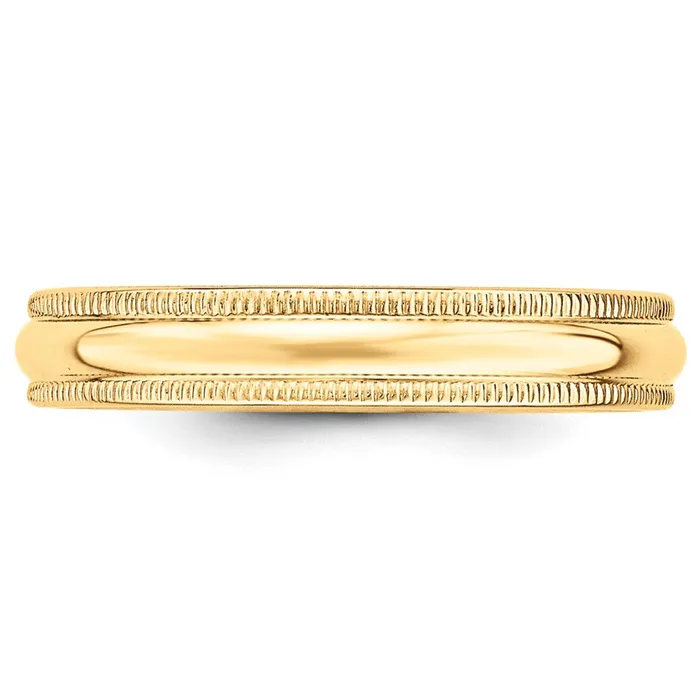 Goldia Rings Solid 14K Yellow Gold 4mm Milgrain HalfRound Wedding MensWomens Wedding Band Ring Size 55 Goldia Rings Solid 14K Yellow Gold 4mm Milgrain HalfRound Wedding MensWomens Wedding Band Ring Size 55