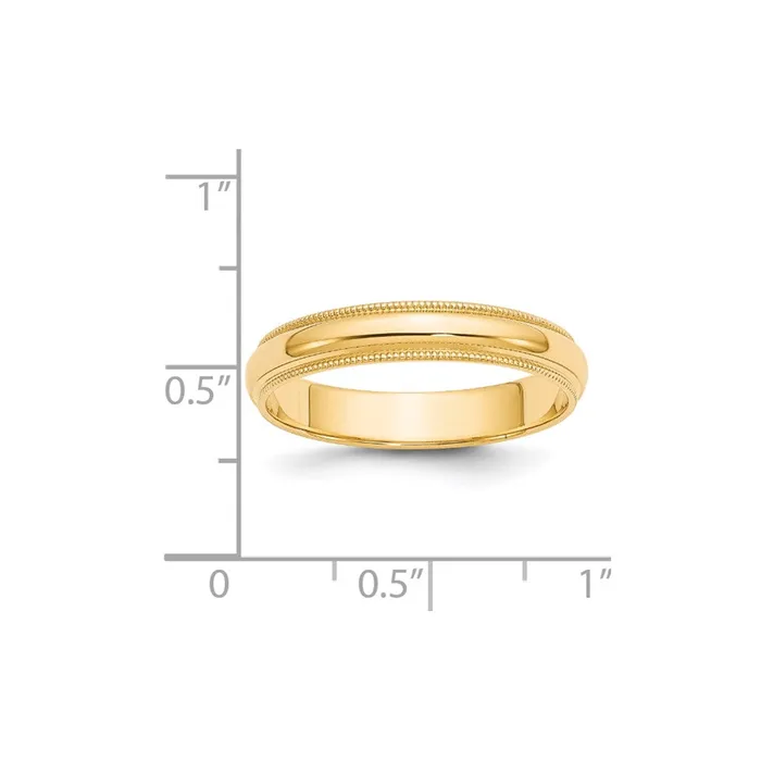 Goldia Rings Solid 14K Yellow Gold 4mm Milgrain HalfRound Wedding MensWomens Wedding Band Ring Size 55 Goldia Rings Solid 14K Yellow Gold 4mm Milgrain HalfRound Wedding MensWomens Wedding Band Ring Size 55