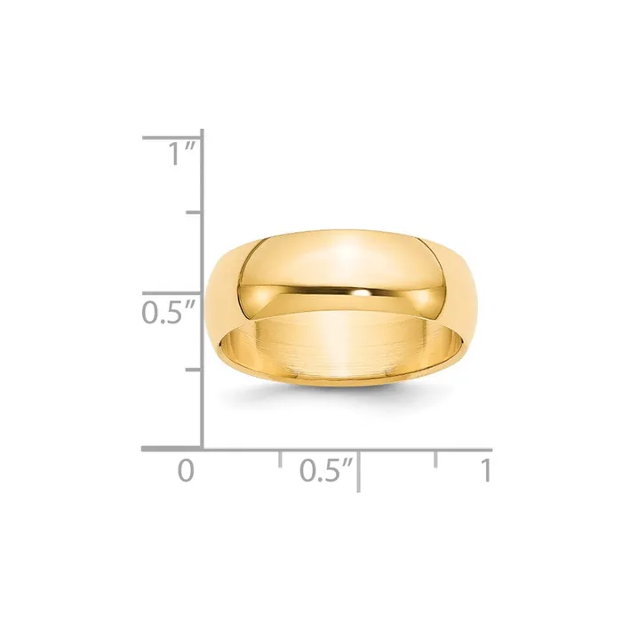 Goldia Rings Solid 14K Yellow Gold 7mm HalfRound Wedding MensWomens Wedding Band Ring Size 6 Goldia Rings Solid 14K Yellow Gold 7mm HalfRound Wedding MensWomens Wedding Band Ring Size 6