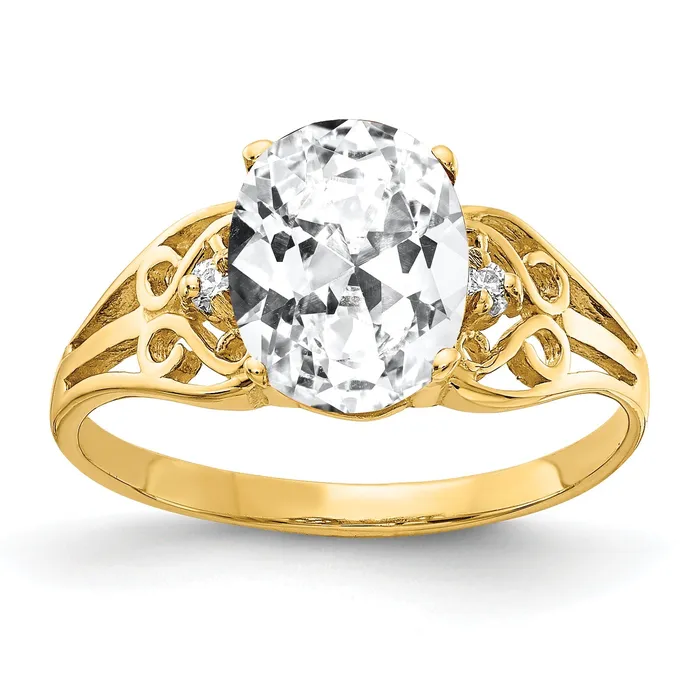 Goldia Rings Solid 14k Yellow Gold 9x7mm Oval Cubic Zirconia AA Simulated CZ Ring Goldia Rings Solid 14k Yellow Gold 9x7mm Oval Cubic Zirconia AA Simulated CZ Ring