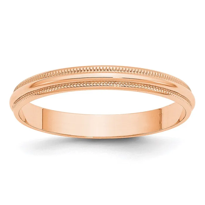 Goldia Rings Solid 14K Yellow Gold Rose Gold 3mm Light Weight Milgrain Half Round MensWomens Wedding Band Ring Size 9 Goldia Rings Solid 14K Yellow Gold Rose Gold 3mm Light Weight Milgrain Half Round MensWomens Wedding Band Ring Size 9