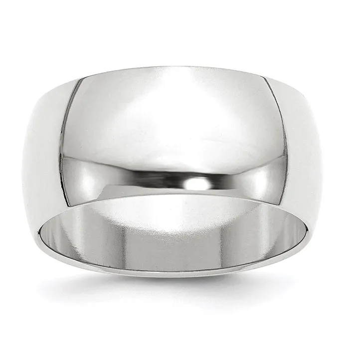 Goldia Rings Solid 18K White Gold 10mm Half Round MensWomens Wedding Band Ring Size 85 Goldia Rings Solid 18K White Gold 10mm Half Round MensWomens Wedding Band Ring Size 85