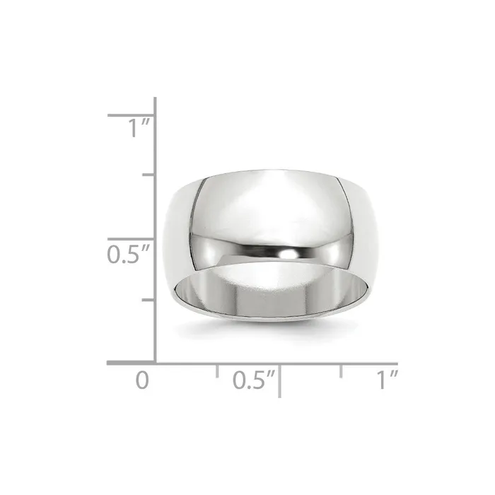 Goldia Rings Solid 18K White Gold 10mm Half Round MensWomens Wedding Band Ring Size 85 Goldia Rings Solid 18K White Gold 10mm Half Round MensWomens Wedding Band Ring Size 85