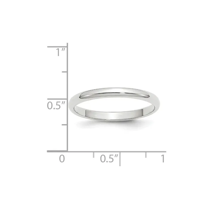 Goldia Rings Solid 18K White Gold 25mm Half Round MensWomens Wedding Band Ring Size 7 Goldia Rings Solid 18K White Gold 25mm Half Round MensWomens Wedding Band Ring Size 7