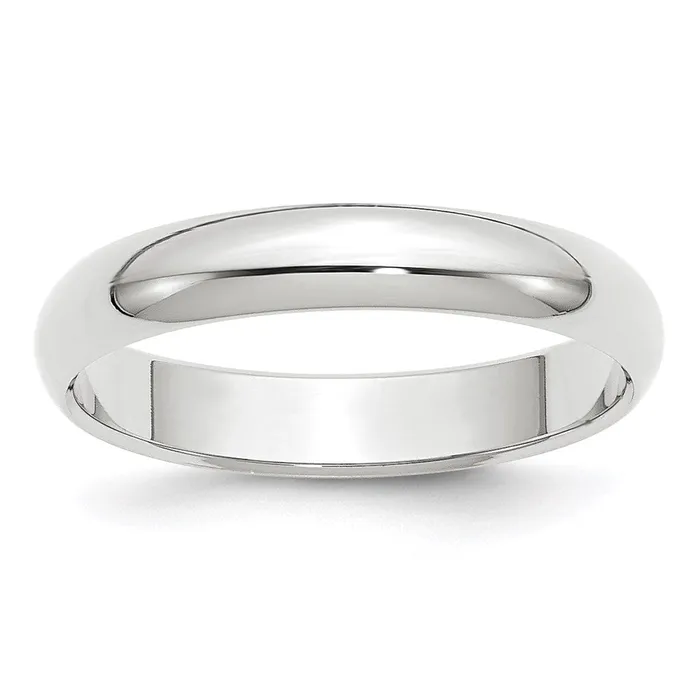 Goldia Rings Solid 18K White Gold 4mm Half Round MensWomens Wedding Band Ring Size 135 Goldia Rings Solid 18K White Gold 4mm Half Round MensWomens Wedding Band Ring Size 135