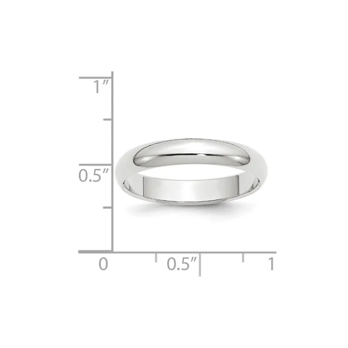 Goldia Rings Solid 18K White Gold 4mm Half Round MensWomens Wedding Band Ring Size 135 Goldia Rings Solid 18K White Gold 4mm Half Round MensWomens Wedding Band Ring Size 135