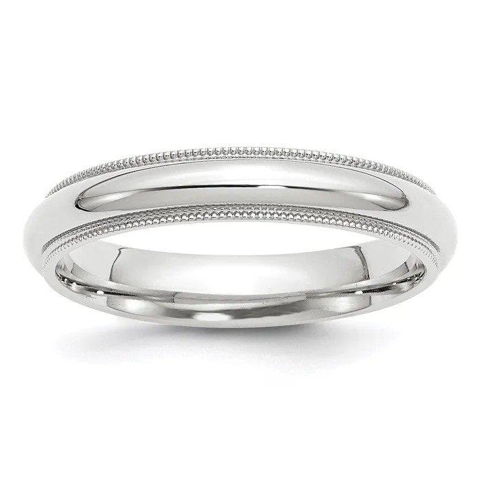 Goldia Rings Solid 18K White Gold 4mm Milgrain Comfort Fit MensWomens Wedding Band Ring Size 55 Goldia Rings Solid 18K White Gold 4mm Milgrain Comfort Fit MensWomens Wedding Band Ring Size 55