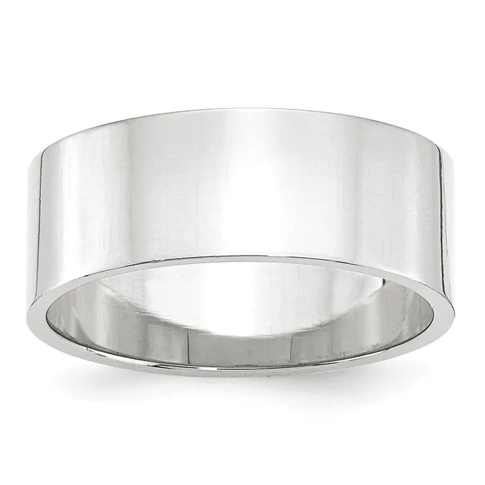 Goldia Rings Solid 18K White Gold 8mm Light Weight Flat MensWomens Wedding Band Ring Size 10 Goldia Rings Solid 18K White Gold 8mm Light Weight Flat MensWomens Wedding Band Ring Size 10