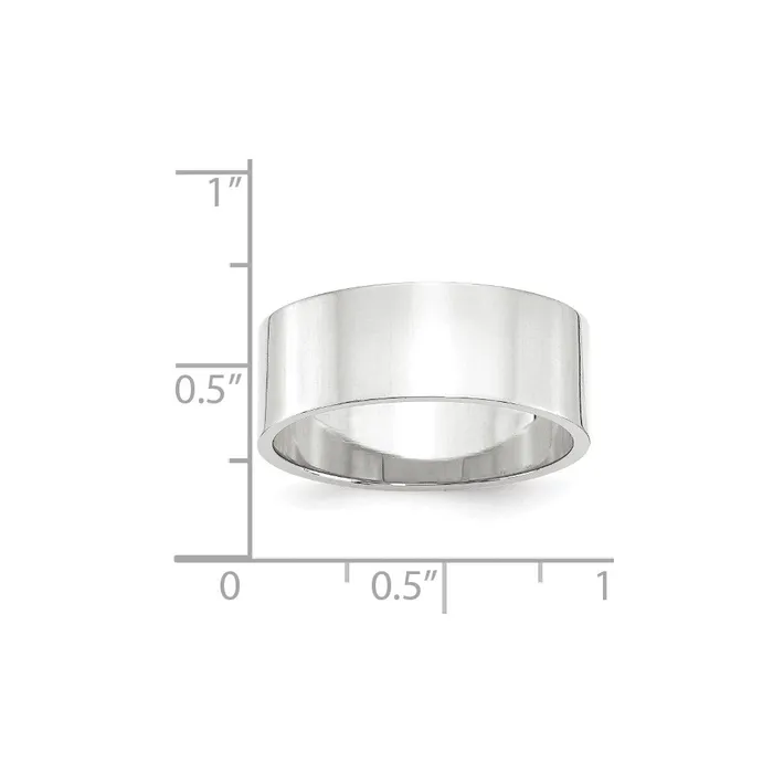 Goldia Rings Solid 18K White Gold 8mm Light Weight Flat MensWomens Wedding Band Ring Size 135 Goldia Rings Solid 18K White Gold 8mm Light Weight Flat MensWomens Wedding Band Ring Size 135