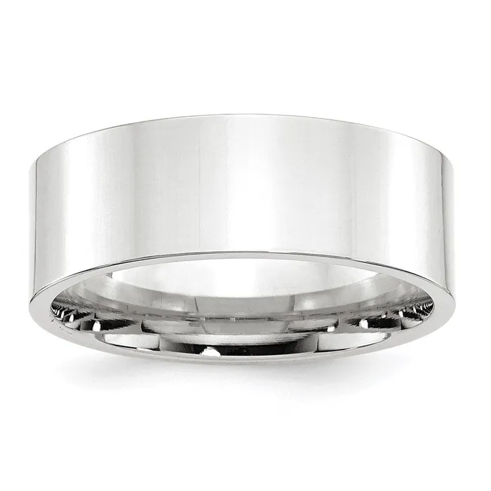 Goldia Rings Solid 18K White Gold 8mm Standard Flat Comfort Fit MensWomens Wedding Band Ring Size 75 Goldia Rings Solid 18K White Gold 8mm Standard Flat Comfort Fit MensWomens Wedding Band Ring Size 75