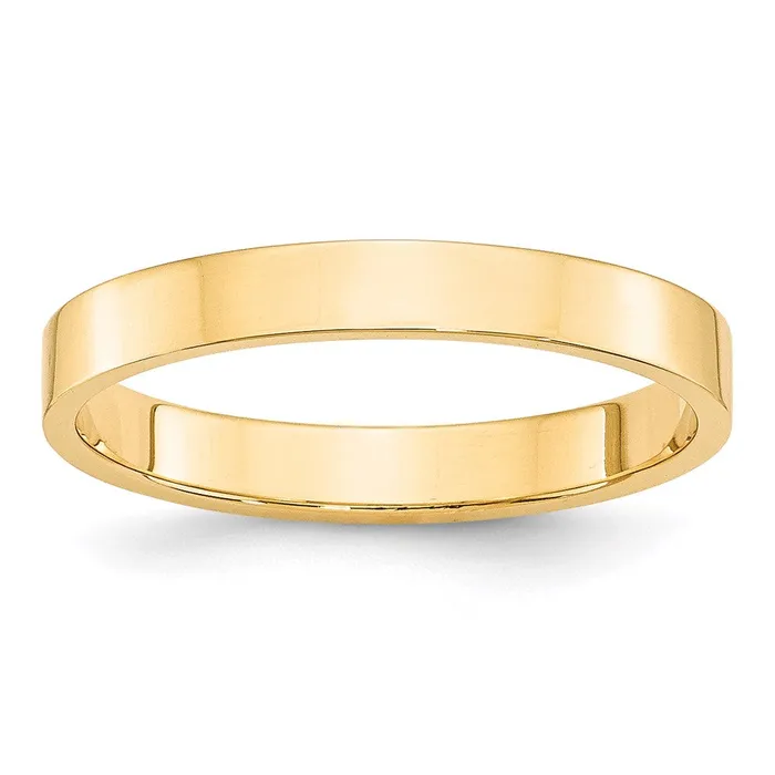 Goldia Rings Solid 18K Yellow Gold 3mm Light Weight Flat MensWomens Wedding Band Ring Size 13