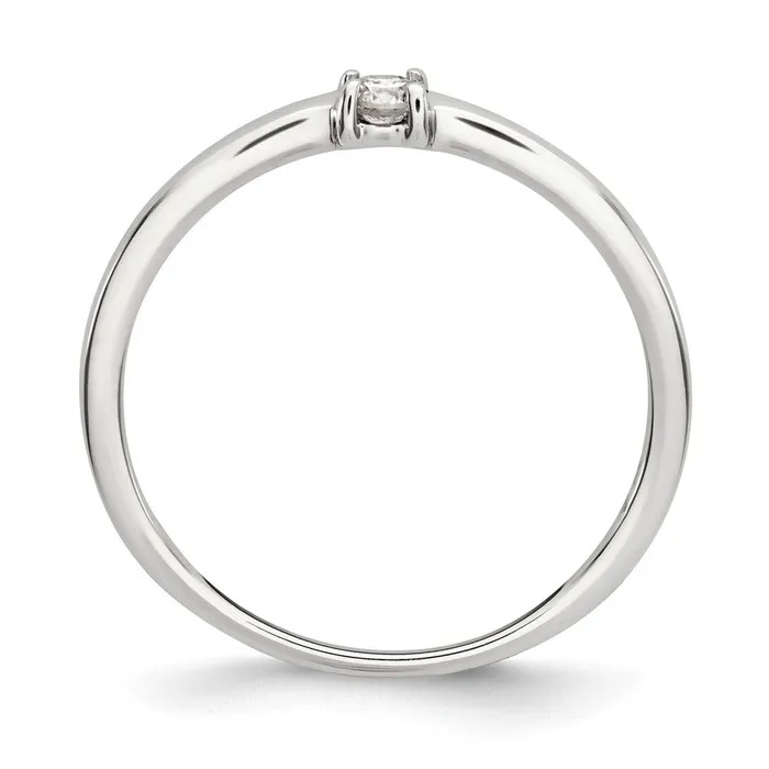 Goldia Rings Sterling Silver Polished Diamond Ring