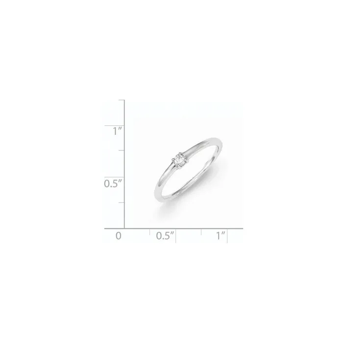 Goldia Rings Sterling Silver Polished Diamond Ring